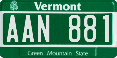 VT license plate AAN881