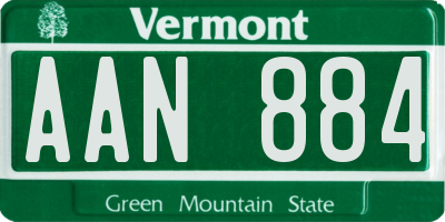 VT license plate AAN884