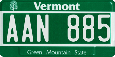 VT license plate AAN885
