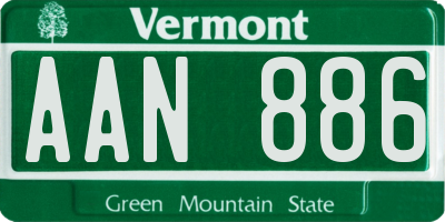 VT license plate AAN886