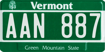 VT license plate AAN887