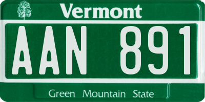 VT license plate AAN891