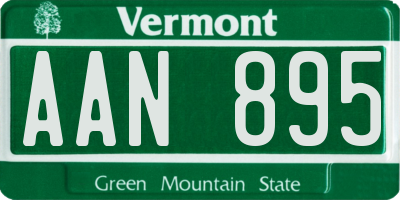 VT license plate AAN895