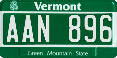 VT license plate AAN896