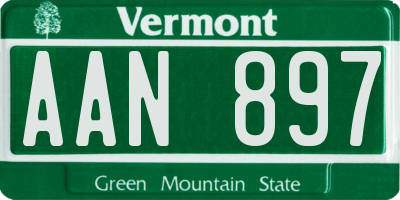 VT license plate AAN897