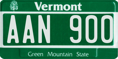 VT license plate AAN900