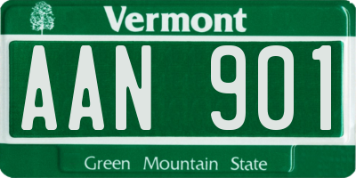 VT license plate AAN901