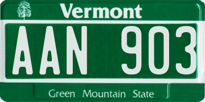 VT license plate AAN903