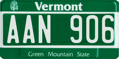 VT license plate AAN906