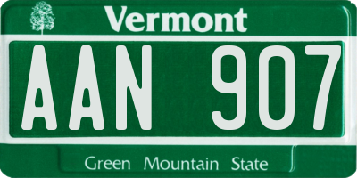 VT license plate AAN907