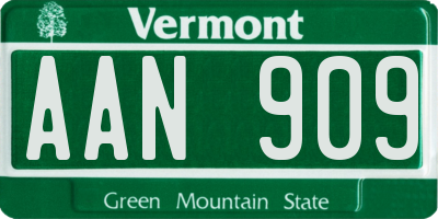 VT license plate AAN909