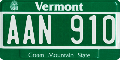 VT license plate AAN910