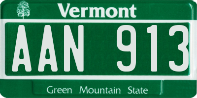 VT license plate AAN913