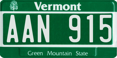 VT license plate AAN915