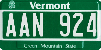 VT license plate AAN924
