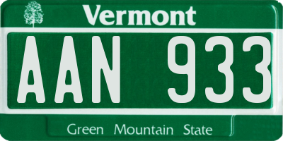 VT license plate AAN933