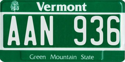 VT license plate AAN936