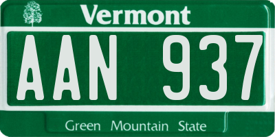 VT license plate AAN937