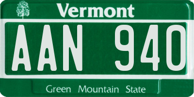VT license plate AAN940