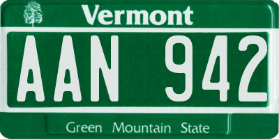 VT license plate AAN942