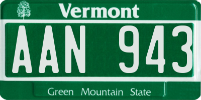 VT license plate AAN943