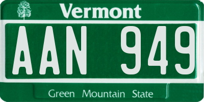 VT license plate AAN949