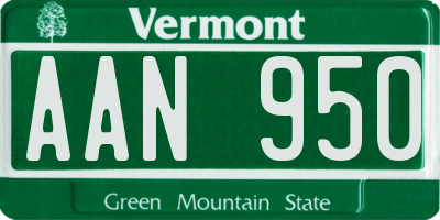 VT license plate AAN950