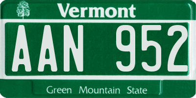 VT license plate AAN952