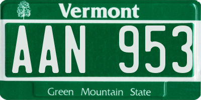 VT license plate AAN953