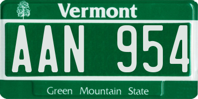 VT license plate AAN954