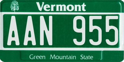 VT license plate AAN955