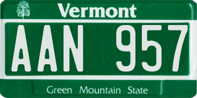 VT license plate AAN957