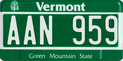 VT license plate AAN959