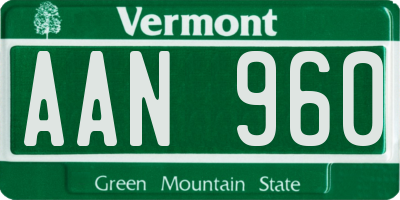 VT license plate AAN960