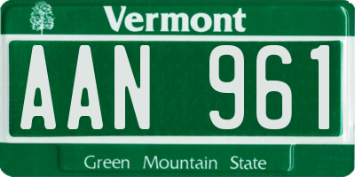 VT license plate AAN961