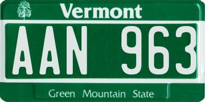 VT license plate AAN963