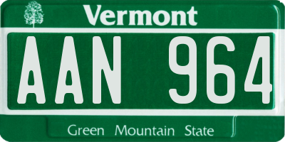 VT license plate AAN964