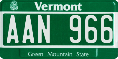 VT license plate AAN966