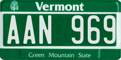 VT license plate AAN969