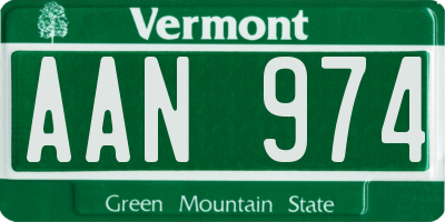 VT license plate AAN974