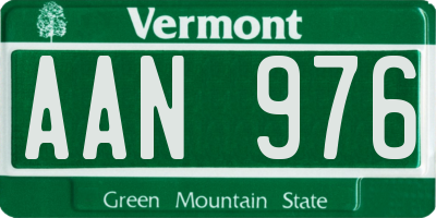 VT license plate AAN976