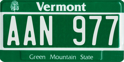 VT license plate AAN977