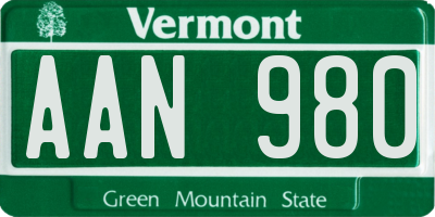 VT license plate AAN980