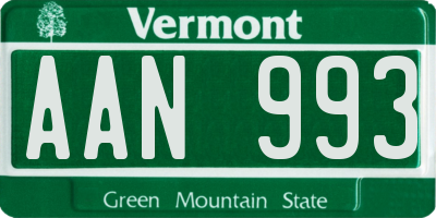 VT license plate AAN993