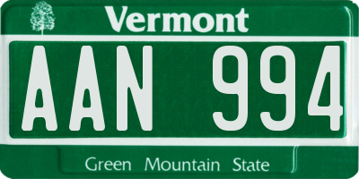 VT license plate AAN994