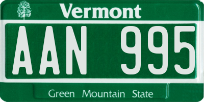 VT license plate AAN995