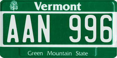 VT license plate AAN996