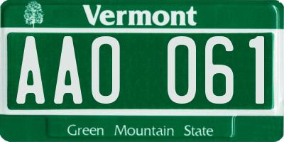 VT license plate AAO061