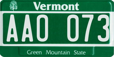 VT license plate AAO073