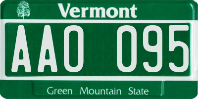 VT license plate AAO095